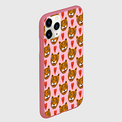 Чехол iPhone 11 Pro матовый Каракули тигра, цвет: 3D-малиновый — фото 2