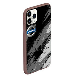 Чехол iPhone 11 Pro матовый Volvo - монохромный серый, цвет: 3D-коричневый — фото 2