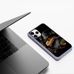 Чехол iPhone 11 Pro матовый Дракон царства снега и льда, цвет: 3D-светло-сиреневый — фото 2