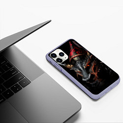 Чехол iPhone 11 Pro матовый Дракон холода, цвет: 3D-светло-сиреневый — фото 2