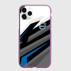 Чехол iPhone 11 Pro матовый Volvo - blue sport, цвет: 3D-фиолетовый