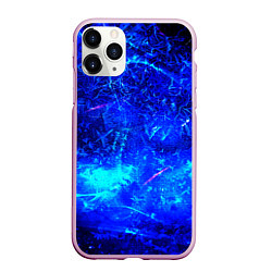 Чехол iPhone 11 Pro матовый Синий лёд и снежинки, цвет: 3D-розовый