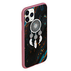 Чехол iPhone 11 Pro матовый Ловец снов и чёрный мыльный пузырь, цвет: 3D-малиновый — фото 2