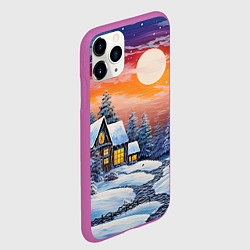 Чехол iPhone 11 Pro матовый Заснеженные тропинки радости, цвет: 3D-фиолетовый — фото 2