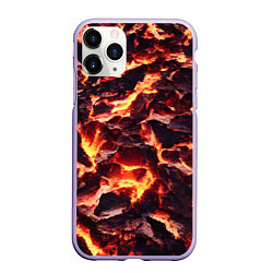 Чехол iPhone 11 Pro матовый Бурлящая лава, цвет: 3D-светло-сиреневый