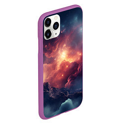 Чехол iPhone 11 Pro матовый Космические облака, цвет: 3D-фиолетовый — фото 2