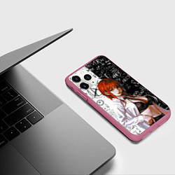 Чехол iPhone 11 Pro матовый Makima - Chainsaw man, цвет: 3D-малиновый — фото 2