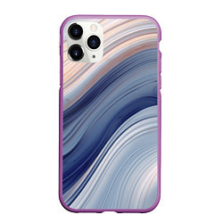 Чехол iPhone 11 Pro матовый Blue liquid, цвет: 3D-фиолетовый