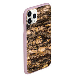 Чехол iPhone 11 Pro матовый Текстура коры сосны, цвет: 3D-розовый — фото 2