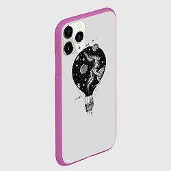 Чехол iPhone 11 Pro матовый Космический аэростат, цвет: 3D-фиолетовый — фото 2