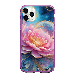 Чехол iPhone 11 Pro матовый Цветок в космосе, цвет: 3D-фиолетовый
