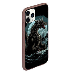 Чехол iPhone 11 Pro матовый Дракон зимних ночей, цвет: 3D-коричневый — фото 2