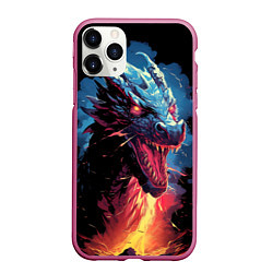 Чехол iPhone 11 Pro матовый Дракон зимнего волшебства 2024, цвет: 3D-малиновый