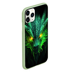 Чехол iPhone 11 Pro матовый Светящийся зеленый дракон 2024, цвет: 3D-салатовый — фото 2