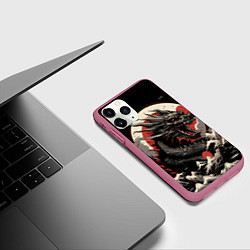 Чехол iPhone 11 Pro матовый Дракон вечности символ года, цвет: 3D-малиновый — фото 2