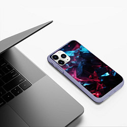 Чехол iPhone 11 Pro матовый Камни в фиолетовой пустоте, цвет: 3D-светло-сиреневый — фото 2