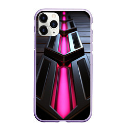 Чехол iPhone 11 Pro матовый Розовые неоновые вставки в черной конструкции, цвет: 3D-светло-сиреневый