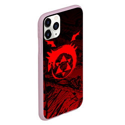 Чехол iPhone 11 Pro матовый Красный знак уроборос - Стальной алхимик, цвет: 3D-розовый — фото 2
