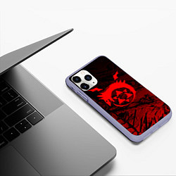 Чехол iPhone 11 Pro матовый Красный знак уроборос - Стальной алхимик, цвет: 3D-светло-сиреневый — фото 2