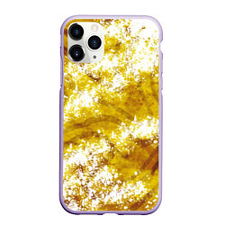 Чехол iPhone 11 Pro матовый Желто-белая абстракция, цвет: 3D-светло-сиреневый
