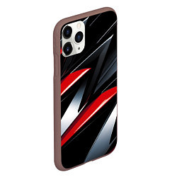 Чехол iPhone 11 Pro матовый Red black abstract, цвет: 3D-коричневый — фото 2