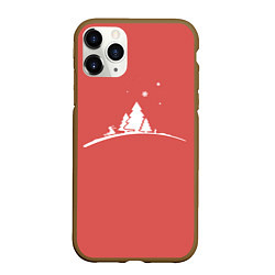 Чехол iPhone 11 Pro матовый Minimalistic Christmas, цвет: 3D-коричневый