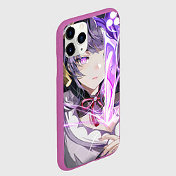 Чехол iPhone 11 Pro матовый Genshin Impact Raiden Baal, цвет: 3D-фиолетовый — фото 2