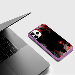 Чехол iPhone 11 Pro матовый Дым и текстуры, цвет: 3D-фиолетовый — фото 2