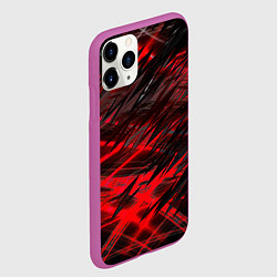 Чехол iPhone 11 Pro матовый Черно красные текстуры, цвет: 3D-фиолетовый — фото 2