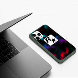 Чехол iPhone 11 Pro матовый Rock star games, цвет: 3D-темно-зеленый — фото 2