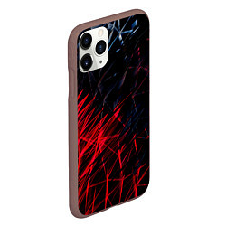 Чехол iPhone 11 Pro матовый Красно чёрные узоры, цвет: 3D-коричневый — фото 2