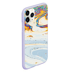 Чехол iPhone 11 Pro матовый Магия масляного отражения, цвет: 3D-светло-сиреневый — фото 2