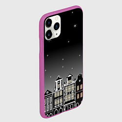 Чехол iPhone 11 Pro матовый Ночной город и звездное небо, цвет: 3D-фиолетовый — фото 2