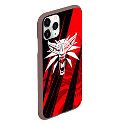 Чехол iPhone 11 Pro матовый The witcher - red sport, цвет: 3D-коричневый — фото 2