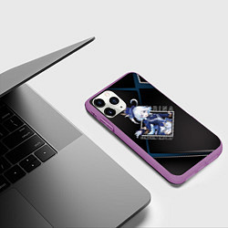 Чехол iPhone 11 Pro матовый Фурина в ромбе, цвет: 3D-фиолетовый — фото 2