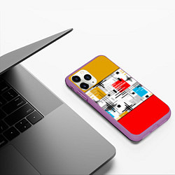 Чехол iPhone 11 Pro матовый Узор красного горчичного цвета, цвет: 3D-фиолетовый — фото 2