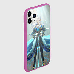 Чехол iPhone 11 Pro матовый Genshin Impact Нёвиллет, цвет: 3D-фиолетовый — фото 2
