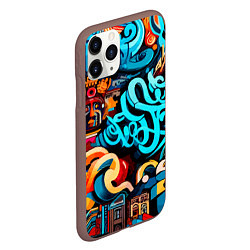 Чехол iPhone 11 Pro матовый Abstract graffiti - ai art, цвет: 3D-коричневый — фото 2