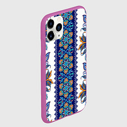 Чехол iPhone 11 Pro матовый Цветочный этнический орнамент, цвет: 3D-фиолетовый — фото 2