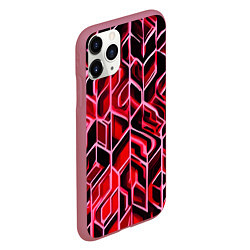 Чехол iPhone 11 Pro матовый Красный узор, цвет: 3D-малиновый — фото 2