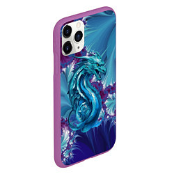 Чехол iPhone 11 Pro матовый Dragon - irezumi - ai art, цвет: 3D-фиолетовый — фото 2