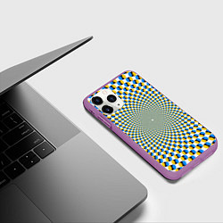 Чехол iPhone 11 Pro матовый Оптическая иллюзия арт, цвет: 3D-фиолетовый — фото 2