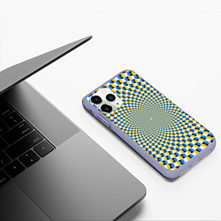 Чехол iPhone 11 Pro матовый Оптическая иллюзия арт, цвет: 3D-светло-сиреневый — фото 2