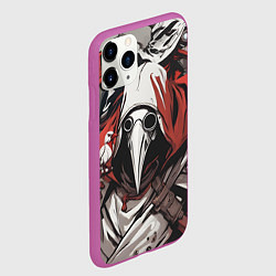 Чехол iPhone 11 Pro матовый Чумные доктора и птица, цвет: 3D-фиолетовый — фото 2
