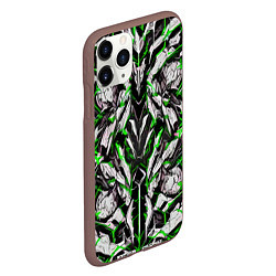 Чехол iPhone 11 Pro матовый Зелёная кибернетическая броня, цвет: 3D-коричневый — фото 2