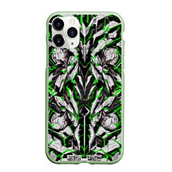Чехол iPhone 11 Pro матовый Зелёная кибернетическая броня, цвет: 3D-салатовый