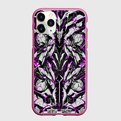 Чехол iPhone 11 Pro матовый Фиолетовая кибернетическая броня, цвет: 3D-малиновый