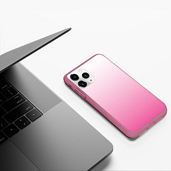 Чехол iPhone 11 Pro матовый Розовый рассвет градиент, цвет: 3D-малиновый — фото 2