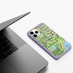 Чехол iPhone 11 Pro матовый Zelda: карта, цвет: 3D-светло-сиреневый — фото 2