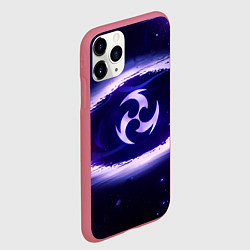 Чехол iPhone 11 Pro матовый Genshin Impact Raiden sign, цвет: 3D-малиновый — фото 2